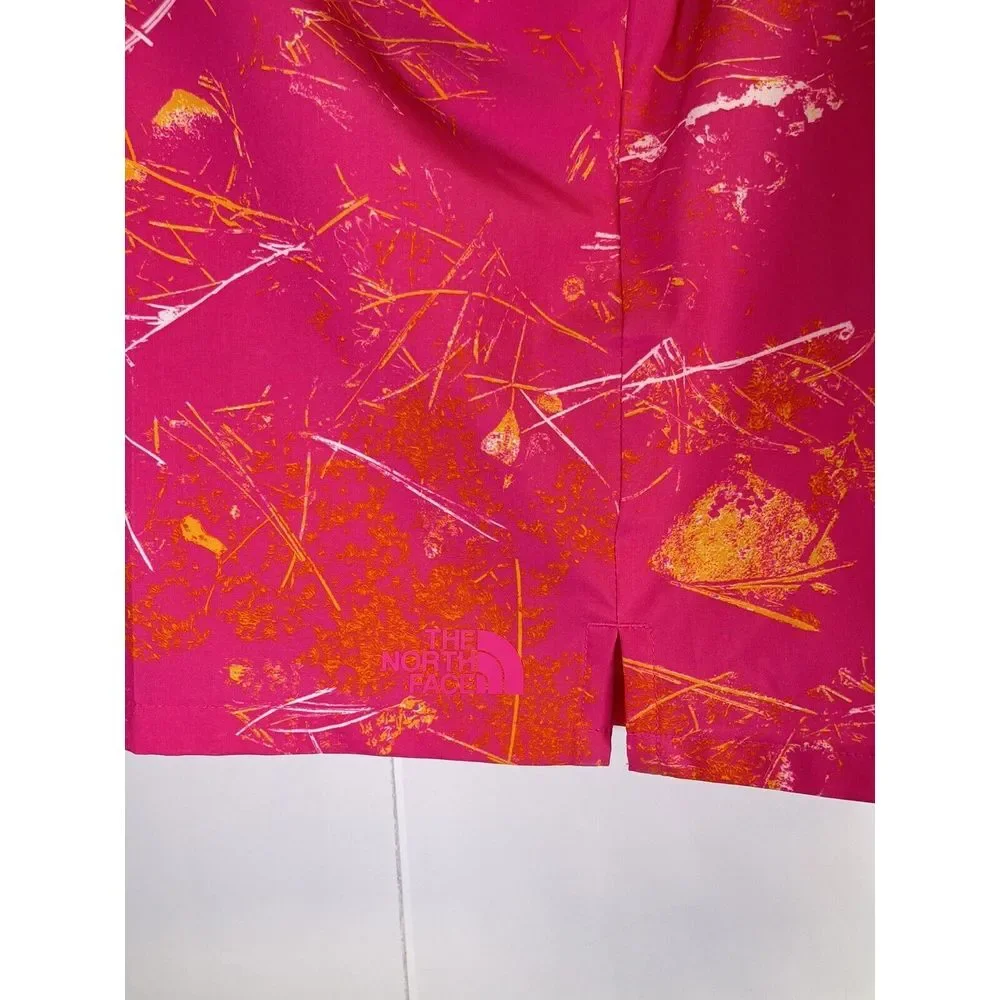 NEW The North Face Wander Shorts Men's XXL Pink Glo Print Swim Trunks Zip Pocket